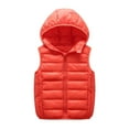 thumbnail image 1 of CYRBOKO Girls Hooded Vests, Sleeveless Thermal Full Zip Lightweight Winter Outerwear Orange Size 7-8 T, 1 of 6
