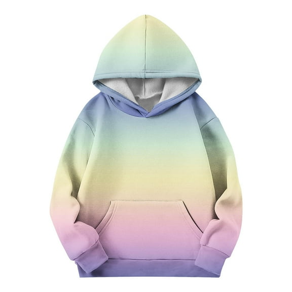 CYRBOKO Girls Hoodies, Long Sleeve Stretchy Thermal Fall and Winter Sweatshirts with Pocket Multicolor Size 5-6 T