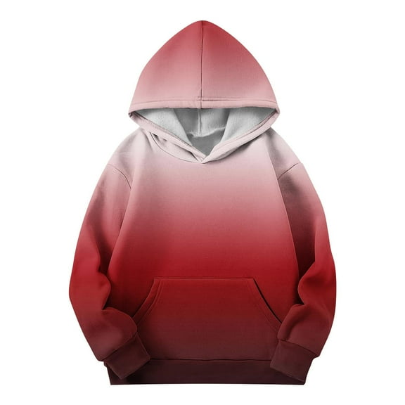 CYRBOKO Girls Hoodies, Stretchy Thermal Long Sleeve Fall and Winter Sweatshirts with Pocket Red Size 7-8 T