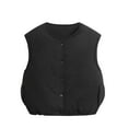 thumbnail image 1 of CYRBOKO Girls Hoodless Vests, Sleeveless Button Thermal Winter Fall Outerwear Black Size 6 T, 1 of 3
