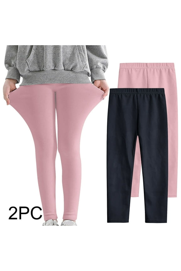 Girls Leggings, Casual 2PC Gift Elastic Waist Tight Bottoms Navy Size 7-8 T