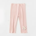 thumbnail image 1 of CYRBOKO Girls Leggings, Cotton Elastic Waist Stretch Lightweight Skinny Bottoms Pink Size 8 T, 1 of 3