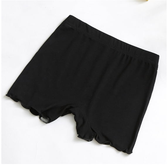 CYRBOKO Girls Leggings, Soft Stretchy Elastic Waist Casual Summer Shorts Black Size 4-5 T