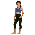 thumbnail image 1 of CYRBOKO Girls Leggings with Pockets, Stretchy Elastic Waist Sports High-waisted Girls Skinny Capri Pants Army Green Size 10-12 T, 1 of 8