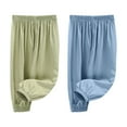 thumbnail image 1 of CYRBOKO Girls Long Pants, Thin 2-pack Mosquito-proof Elastic Waist Jogger Pants White Size 2-10 T, 1 of 9