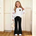 thumbnail image 1 of CYRBOKO Girls Long Sleeve Top and Flared Pants Sets, Casual Pullover 2-Piece Stretchy Kids Outfit Set Black Size 11-12 T, 1 of 8