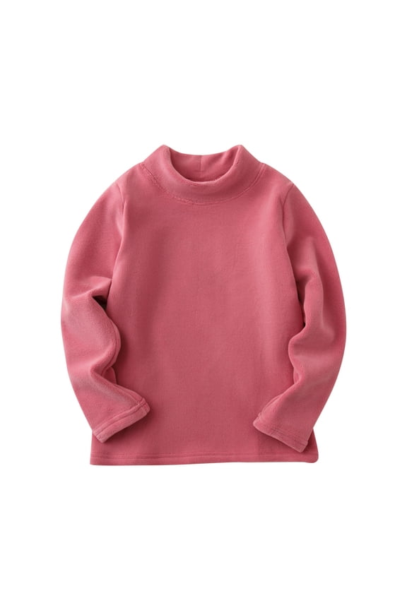 Girls Long Sleeve Tops, Casual Soft Crew Neck Breathable Fall Undershirt Pink Size 14-15 T