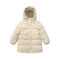 thumbnail image 1 of CYRBOKO Girls Long Winter Coats, Full Zip Long Sleeve Thermal Hooded Kids Outerwear Beige Size 3-12 T, 1 of 6