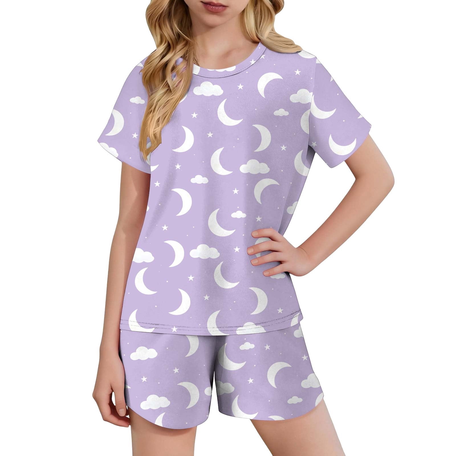 CYRBOKO Girls Outfit Sets, Short Sleeve Casual Summer Elastic Waist ...