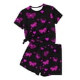 thumbnail image 1 of CYRBOKO Girls Outfit Sets, Short Sleeve Summer Elastic Waist Casual Two-piece Sets Multicolor Size 9-10 T, 1 of 7