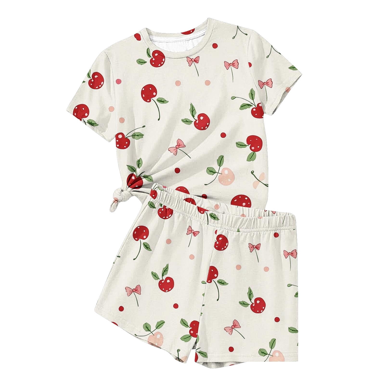 CYRBOKO Girls Outfit Sets, Summer Short Sleeve Athletic Elastic Waist ...