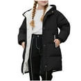 thumbnail image 1 of CYRBOKO Girls Puffer Coats, Long Sleeve Thermal Hooded Full Zip Winter Outerwear with Pockets Black Size 8-9 T, 1 of 9