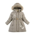 thumbnail image 1 of CYRBOKO Girls' Puffer Jackets, Thermal Loose Cotton Full Zip Winter Coats Khaki Size 8-9 T, 1 of 3