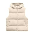 thumbnail image 1 of CYRBOKO Girls Puffer Vests, Thermal Full Zip Sleeveless Athletic Winter Clothing White Size 14-15 T, 1 of 3