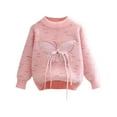 thumbnail image 1 of CYRBOKO Girls Pullover Sweaters, Casual Long Sleeve Crew Neck Stretch Knit Pullover Pink Size 6 T, 1 of 3
