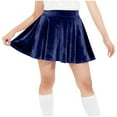 thumbnail image 1 of CYRBOKO Girls Short Skirts, Velvet Vacation Elastic Waist Holiday Pleated Skirts Blue Size 14-15 T, 1 of 9