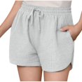 thumbnail image 1 of CYRBOKO Girls Shorts, Drawstring Summer Elastic Waist Shorts with Pockets Gray Size 9-10 T, 1 of 8