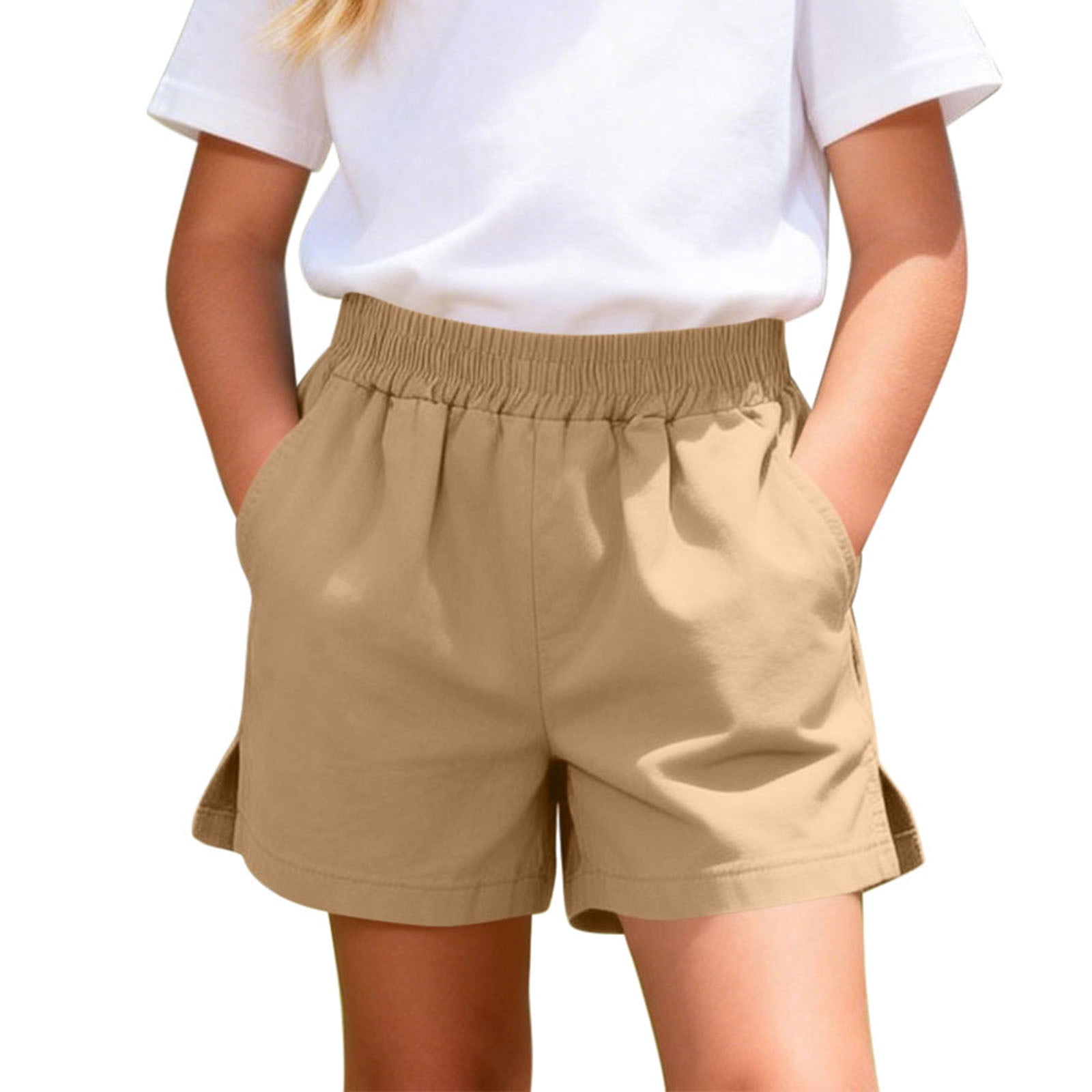 CYRBOKO Girls Shorts, Elastic Waist Running Casual 2026 Kids Summer ...