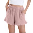 thumbnail image 1 of CYRBOKO Girls Shorts, Summer Comfy Loose Fit Elastic Waist Bottoms with Pockets Pink Size 11-12 T, 1 of 7