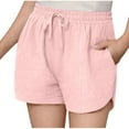 thumbnail image 1 of CYRBOKO Girls Shorts, Summer Drawstring Elastic Waist Shorts with Pockets Pink Size 7-8 T, 1 of 8