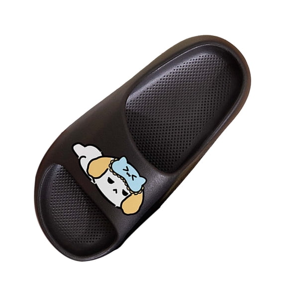 CYRBOKO Girls Slippers, Non-Slip Cozy Indoor Open Toes Loungewear Kids Slippers Black Size 13-13.5 (Big Kids)