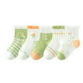 thumbnail image 1 of CYRBOKO Girls Socks 2025, Breathable Cotton 5 Pairs Printed Sports Socks Green Size 6-8 T, 1 of 3