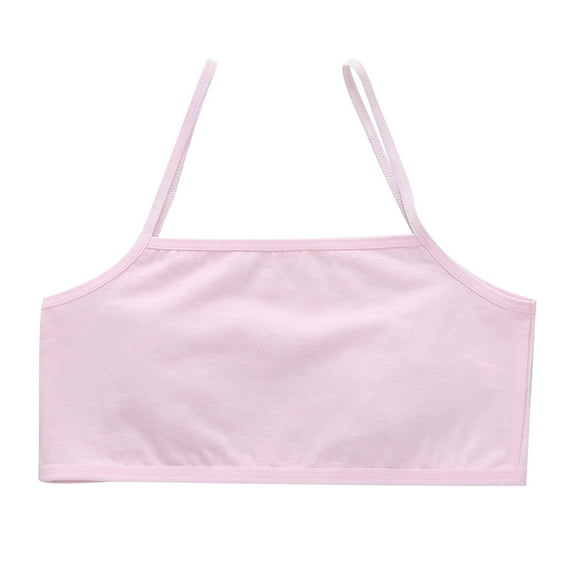 CYRBOKO Girls Sports Bars, Breathable Cami Cotton Soft Comfortable Training Bras Pink Size 12-13 T