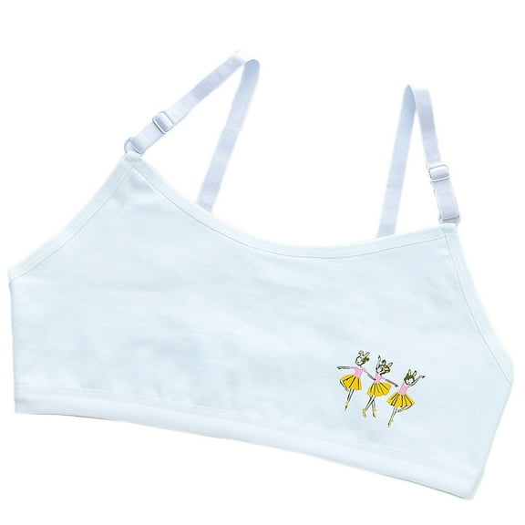 CYRBOKO Girls Sports Bars, Breathable Cotton Cami Comfortable Soft Teen Girls Bras Green Size M
