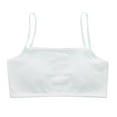 thumbnail image 1 of CYRBOKO Girls Sports Bars, Cami Breathable Cotton Comfortable Soft Training Bras White Size 8-9 T, 1 of 3