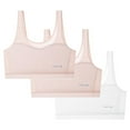 thumbnail image 1 of CYRBOKO Girls Sports Bars, Comfortable Soft Cotton 3-Pack Breathable Seamless Bralettes Pink Size 7-13 T, 1 of 9