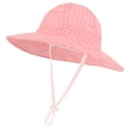 thumbnail image 1 of CYRBOKO Girls' Summer Bucket Hat, Thin Lightweight Cute Pattern UV Protection Outdoor Headwear Pink Size 6-12 Months, 1 of 5