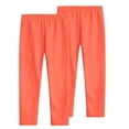thumbnail image 1 of CYRBOKO Girls Summer Leggings, Stretch Elastic Waist Danceing 2 Pieces Long Bottoms Orange Size 9-10 T, 1 of 9