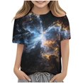 thumbnail image 1 of CYRBOKO Girls Summer T-shirts, Crewneck Casual Short Sleeve Gift Graphic Tees Multicolor Size 5-6 T, 1 of 7