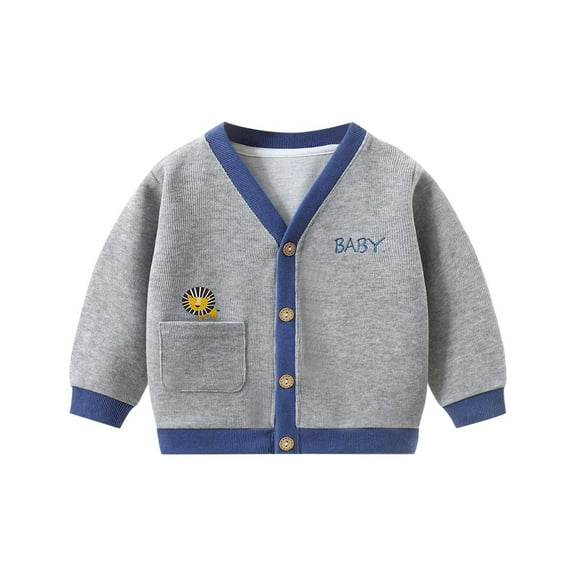 CYRBOKO Girls Sweaters, Stretch Long Sleeve Cotton Fall Knitted Cardigans Gray Size 8-9 T