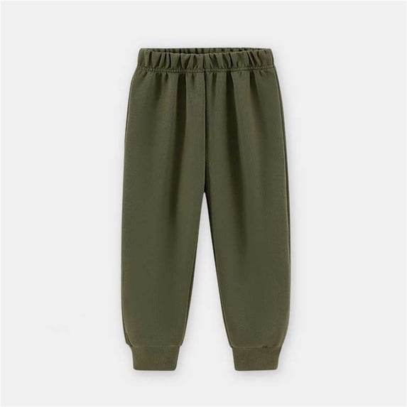 CYRBOKO Girls Sweatpants, Casual Comfy Running Elastic Waist Joggers with Pockets Army Green Size 11-12 T