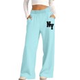 thumbnail image 1 of CYRBOKO Girls Sweatpants with Pockets, Elastic Waist Casual Soft Relaxed Fit Wide Leg Pants Light Blue Size 13-14 T, 1 of 6