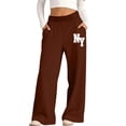 thumbnail image 1 of CYRBOKO Girls Sweatpants with Pockets, Relaxed Fit Soft Elastic Waist Casual Wide Leg Pants Coffee Size 11-12 T, 1 of 6