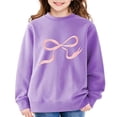 thumbnail image 1 of CYRBOKO Girls Sweatshirts, Casual Cotton Crew Neck Fleece Lined Long Sleeve Tops Purple Size 11-12 T, 1 of 5