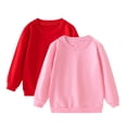 thumbnail image 1 of CYRBOKO Girls Sweatshirts, Cotton Crew neck Long Sleeve 2-pack Fall Pullover Tops Pink Size 10 T, 1 of 7