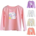 thumbnail image 1 of CYRBOKO Girls Sweatshirts, Cotton Printed Casual Loose Long Sleeve Tops Pink Size 6 T, 1 of 6
