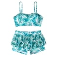 thumbnail image 1 of CYRBOKO Girls Swimsuits, Beach Two Pieces Spaghetti Straps Quick-dry Bathing Suits Green Size 4-5 T, 1 of 7