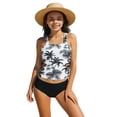 thumbnail image 1 of CYRBOKO Girls Swimsuits, Two-pieces Beach Hawaiian Quick-dry Tankinis and Swimwear Brifes Black Size 6-7 T, 1 of 5
