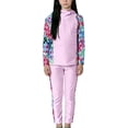 thumbnail image 1 of CYRBOKO Girls Swimsuits with Hood, Quick-dry Floral Print Two Pieces Long Sleeve Rash Guards for Swim Pink Size 7-8 T, 1 of 6