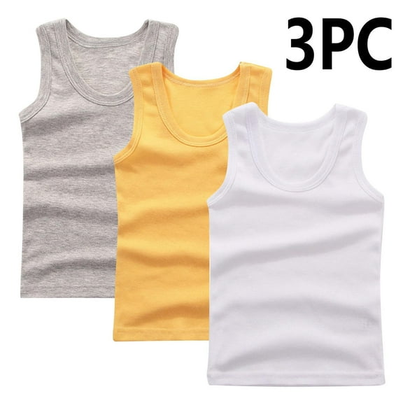 CYRBOKO Girls Tank Tops 2025, Cotton 3 Pack Crewneck Lightweight Sleeveless Undershirts Clear Size 13-14 T