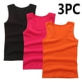 thumbnail image 1 of CYRBOKO Girls Tank Tops 2025, Crewneck 3 Pack Lightweight Cotton Sleeveless Undershirts Wine Size 11-12 T, 1 of 3