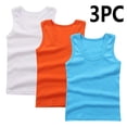 thumbnail image 1 of CYRBOKO Girls Tank Tops, Cotton 3-Pack Crewneck Soft Sleeveless Tops Light Blue Size 9-10 T, 1 of 3