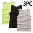 thumbnail image 1 of CYRBOKO Girls Tank Tops, Crewneck 3-Pack Cotton Soft Sleeveless Tops Black Size 13-14 T, 1 of 3