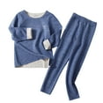 thumbnail image 1 of CYRBOKO Girls Thermal Sets, Cotton Long Sleeve Elastic Waist Crewneck Kids Underwear Sets Navy Size 7-8 T, 1 of 5