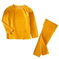 thumbnail image 1 of CYRBOKO Girls Thermal Sets, Elastic Waist Cotton Soft Long Sleeve Underwear Sets Yellow Size 10-12 T, 1 of 5