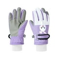 thumbnail image 1 of CYRBOKO Girls Thermal Winter Gloves, Waterproof Fleece Stretchy Thermal Cycling Gloves Purple Size 6-8 T, 1 of 3